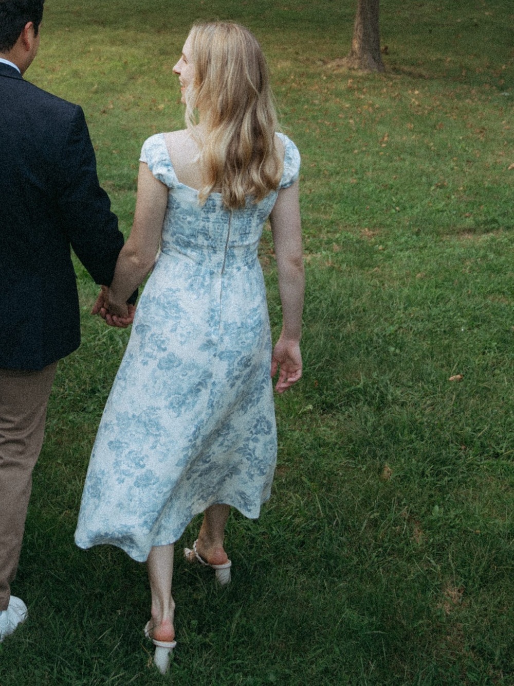 Reformation Blue and White Floral Midi Dress
